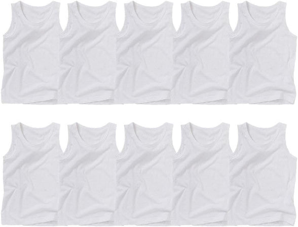 Kids Basket Baby Boys and Girls 100% Pure Cotton White Vest Inner wear Combo Pack of 5 and 10 pc