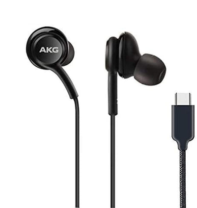 SAMSUNG Earphones USB Type-C EO-IC100, Sound by AKG, In-ear Headset Black, Wired