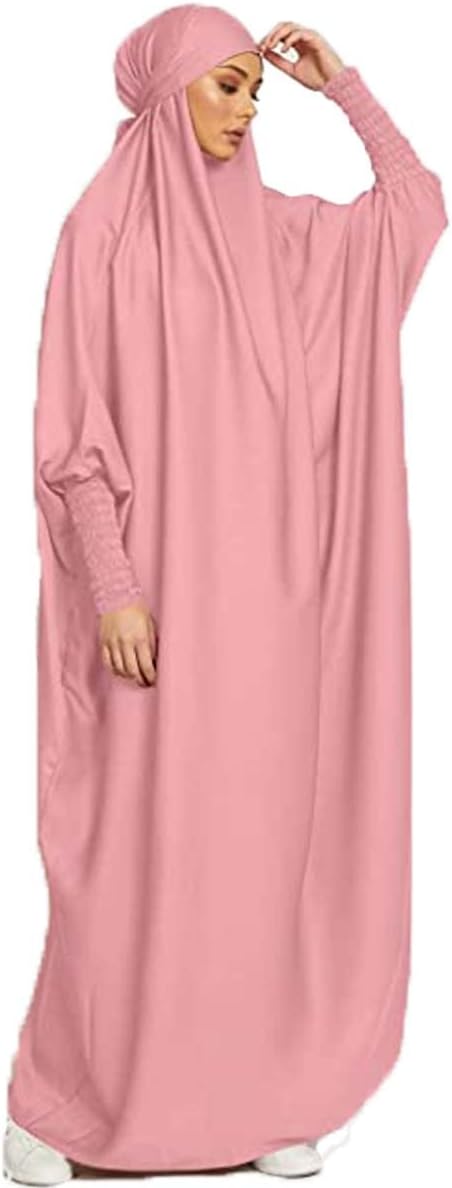 Women's Muslim One Piece Prayer Dress for Women Abaya Dress Islamic Middle East Dubai Turkey Maxi Abaya Kaftan with Hijab Dress in Full Length