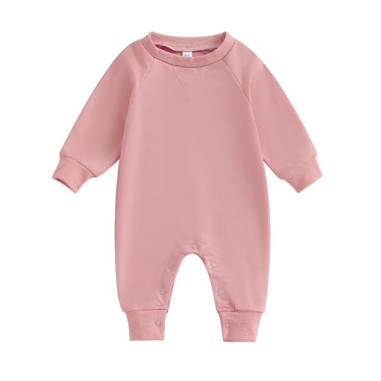 AEEMCEM Newborn Infant Baby Boy Girl Clothes Solid Color Long Sleeve Romper Jumpsuit Playsuit One Piece Bodysuit Fall Outfit(3-6M)