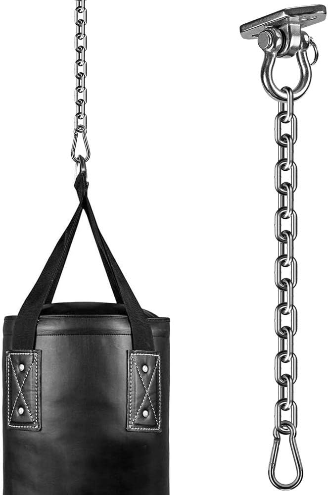 WAREMAID Hanging Kits Hammock Swing Chair Hardware, Heavy Duty Swing Hanger with Chain, Indoor Outdoor Playground Hanging Hammock Boxing Punching Bags Hook, 2 Screws, 1000 LB Capacity, 33.3" Chain