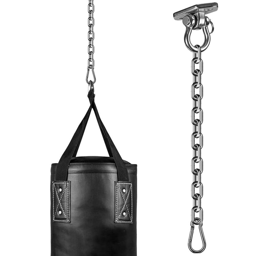 WAREMAID Hanging Kits Hammock Swing Chair Hardware, Heavy Duty Swing Hanger with Chain, Indoor Outdoor Playground Hanging Hammock Boxing Punching Bags Hook, 2 Screws, 1000 LB Capacity, 33.3" Chain