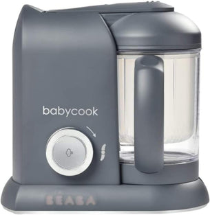 BEABA - Babycook Solo - Baby Food Maker - 4 in 1 : Baby Food Processor, Blender and Cooker - Soft Steamer Cooking - Quick - Food diversification for your Baby - Dark Grey