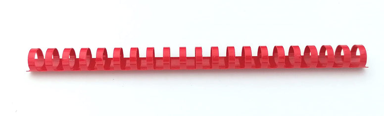 Plastic Spiral Binding Backs, 21 Rings Diameter 19 mm, Size A4, Capacity 121-150 Sheets, Red, Pack of 100