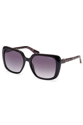 Guess GU786305B58 Square Shape Full Rim Sunglasses for Women, 58 mm Lens Width, Black/Other/Gradient Smoke