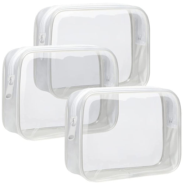 Clear Toiletry Bag, 3 Pack Quart Size Travel Bag Clear Cosmetic