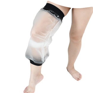 KEEFITT Knee Cast Cover for Shower, Waterproof Bandage and Cast Protector for Knee Replacement Surgery, Wound, Burns Watertight Protection Reusable, Fit Knee Circumference 11.8