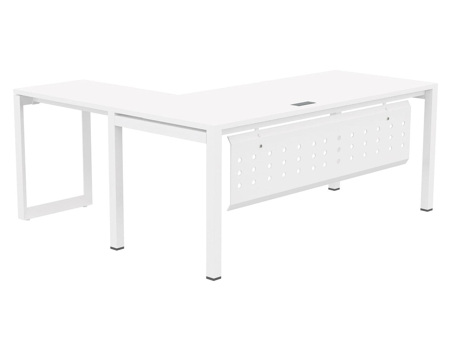 Mahmayi Figura 72-18L Modern Workstation - Multi-Functional MDF Desk with Smart Cable Management, Secure & Robust - Ideal for Home and Office Use (Without Drawer)(180cm, White)