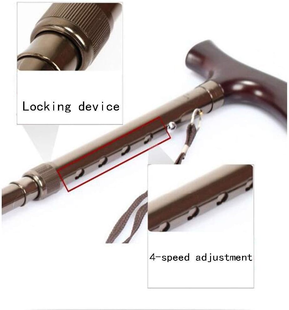 Walking stick for rollator Folding Walking Sticks Cane Telescopic Adjustable Height Disability Medical Aid Elderly Walker Crutch Folding crutcheswooden