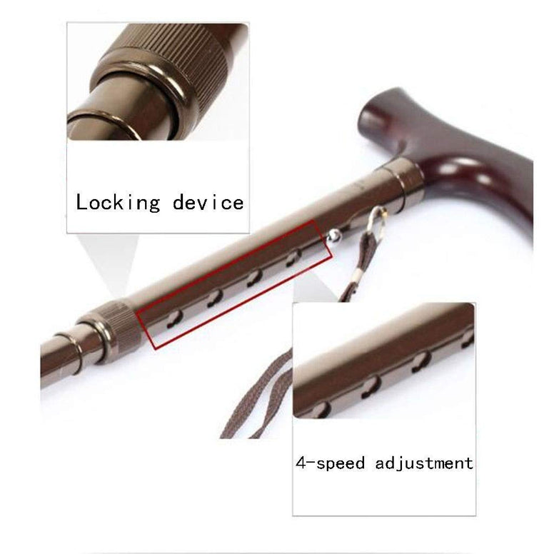 Walking stick for rollator Folding Walking Sticks Cane Telescopic Adjustable Height Disability Medical Aid Elderly Walker Crutch Folding crutcheswooden