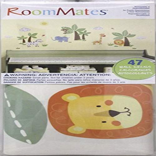 RoomMates RMK2635SCS, Repositionable Jungle Friends Wall Stickers, Multi