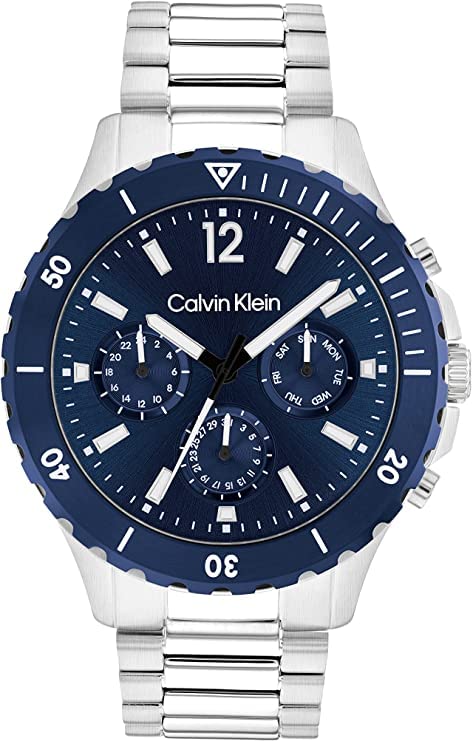 Calvin Klein Sport For Him Men's Blue Dial, Stainless Steel Watch + Calvin Klein Iconic Id, Men's Bracelet