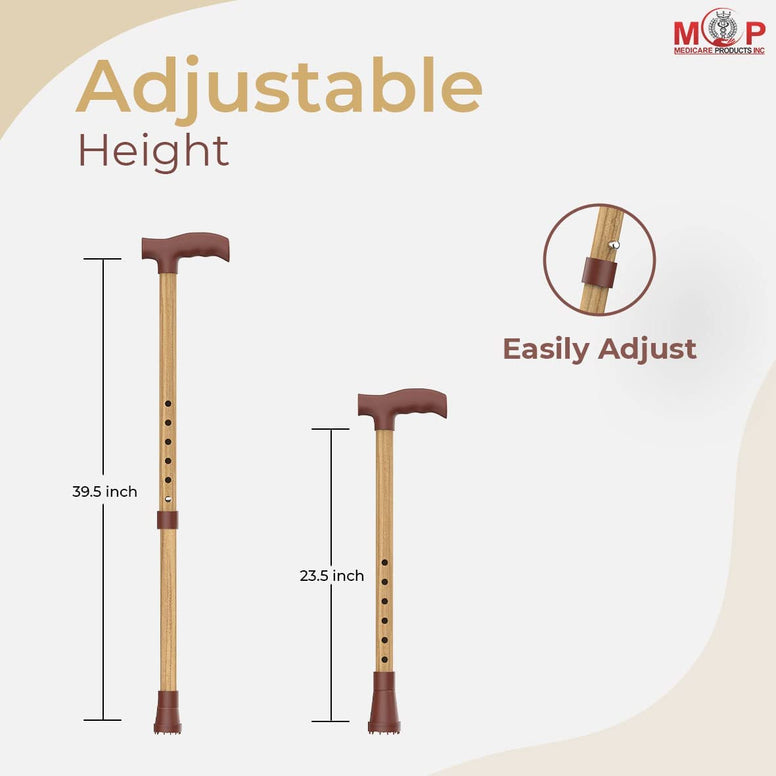 PAXMAX Wooden Coating Walking Stick for Men and Women Old Age Stand Light Weight Hight Adjustable