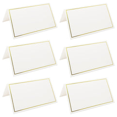 XINGLIAN 50 Pieces Small Tent Cards with Gold Foil Border,Perfect for Weddings, Banquets, 2 x 3.5 Inches