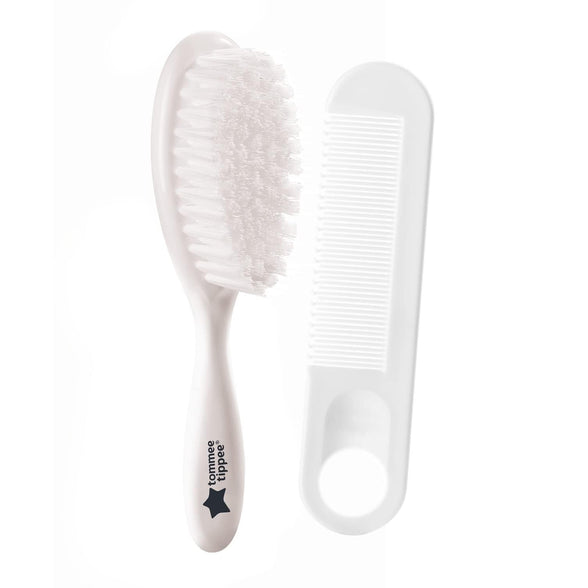 Tommee Tippee Essentials Baby BrUSh And Comb, 0 To 24 Months, White, Piece Of 2