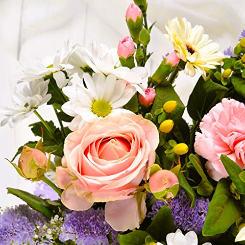 Homeland Florists Pastel Stunning Mixed Bouquet with Scented Oriental Lilies, Flowers Delivery Next Day Prime UK, Send a Beautiful Fresh Floral Gift