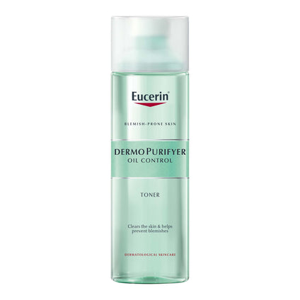 Eucerin DermoPurifyer Oil Control Facial Toner for Blemish & Acne-Prone Skin with Lactic Acid, Unclogs Pores, Prepares for Skin Care Products, Provides Intensive Cleansing, 200ml