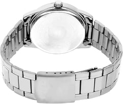 Casio Men's White Dial Stainless Steel Band Watch - Mtp-V001D-7B
