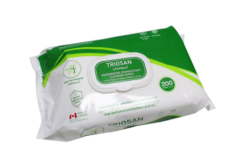 WishingWoodHouse Triosan Wipes Disinfectant Sanitizing Wipes | 200 Wipes for Cleaning and Sanitizing