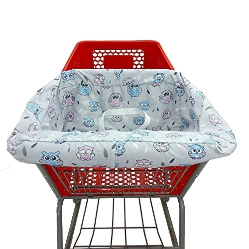 Pozico Shopping Cart Cover for Baby or High Chair Cover,Baby Shopping Cart Cover Machine Washable/Free Portable Cloth Bag-Owl