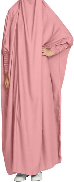 BOJON Women's Muslim One Piece Prayer Dress for Women Abaya Dress Islamic Middle East Dubai Turkey Maxi Abaya Kaftan with Hijab Dress Full Length