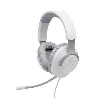 Jbl Quantum 100 Wired Over-Ear Gaming Headset With A Detachable Voice-Focus Boom Mic, Quantumsound Signature, Lightweight Headband, Memory Foam Ear Cushion, Pc And Gaming Console Compatible - White