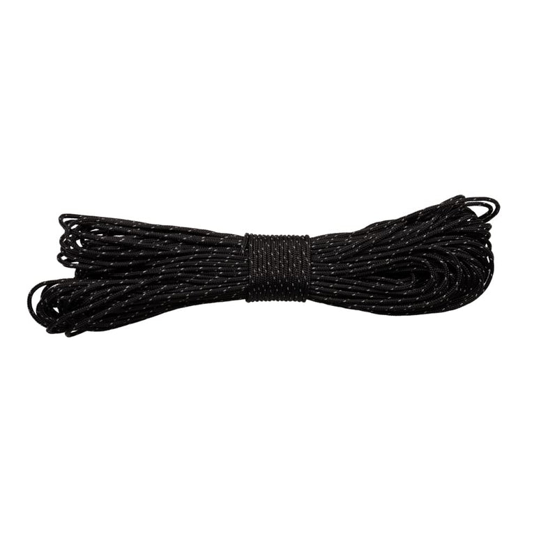Paracord Planet – Fluorescent 1.75mm Reflective Guyline 95 Paracord Tent Rope Camping Parachute Cord – Black – 65ft