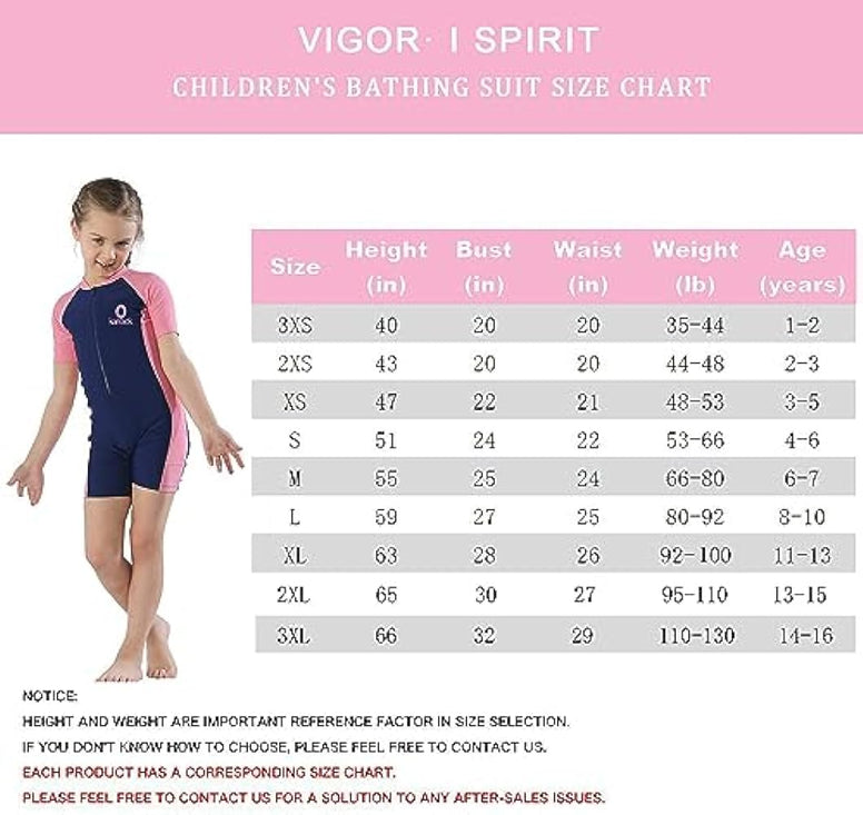 Karrack Girls and Boys One Piece Rash Guard Swimsuit Kid Water Sport Short Swimsuit UPF 50+ Sun Protection Bathing Suits