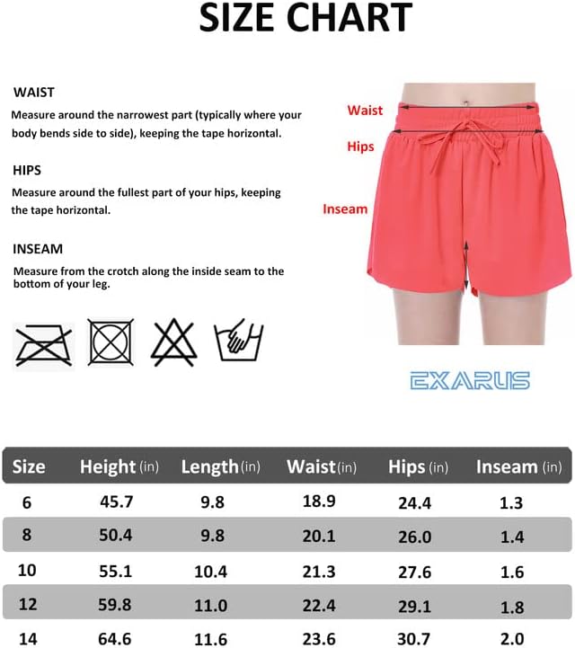 EXARUS Girls Flowy Butterfly Shorts Athletic 2 in 1 Running Skirt Shorts Cheer Tennis Dance Preppy Kids Clothes 6-14Y