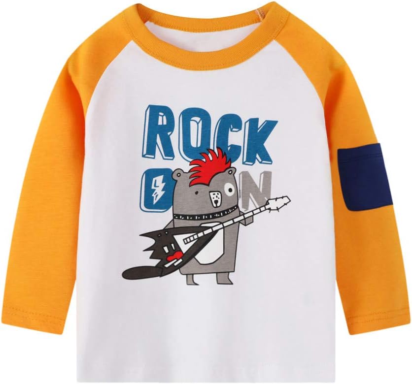 Toddler Boy Tees Short Sleeve Tops T-Shirt Summer Graphic Crewneck Cotton Casual Tshirt 3 Packs Sets