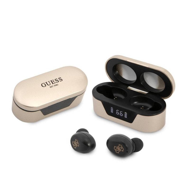 GUESS CG Mobile Classic Logo True Wireless Bluetooth Earbuds V5.0 with Charging Case - Gold