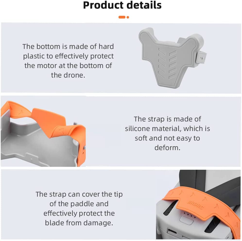 Propeller Protector for DJI Mini 3 Pro, Prop Guard Strap RC Drone Accessories Propeller Strap Drone Prop Safety Strap Drone Propeller Protection Propeller Guard for DJI Mini 3 Pro (Orange)