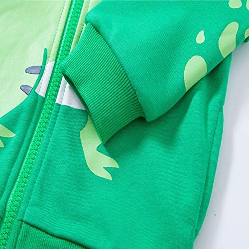 LeeXiang Toddler Boys Full Zip Dinosaur Hoodies Comfortable Sweatshirt