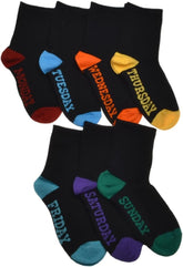 Days of the Week boys socks Black 7 pairs per pack