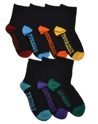 Days of the Week boys socks Black 7 pairs per pack