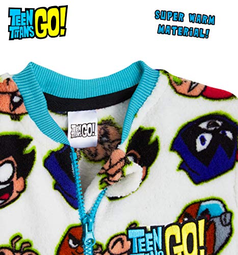 Teen Titans Go! Boys Pyjamas, Boys Onesie with Cartoon Printed, Fleece Pyjamas for Kids All in One, Super Soft Sleepsuit, Gifts for Boys Girls Teens 4-14 Years