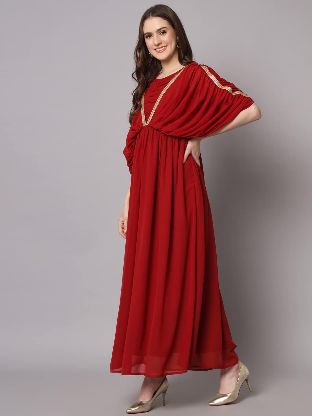 Styleville.in Women's Long Maxi Dress with Embellishment