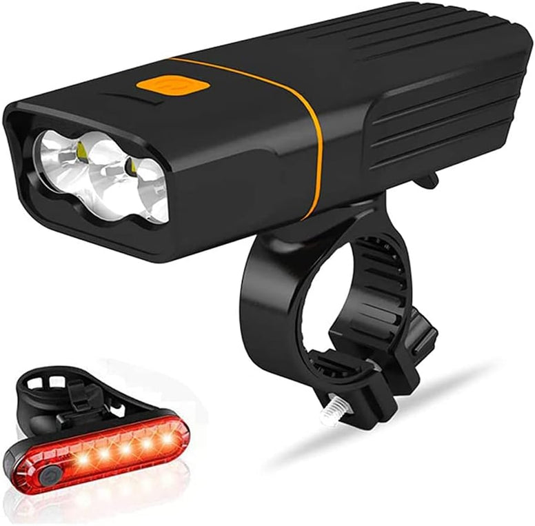 BIKUL USB Rechargeable Bike Light Front, Super Bright 3 Led 1200 Lumens, Waterproof Bicycle Headlight and Taillight, Cycling Safety Flashlightâ€¦