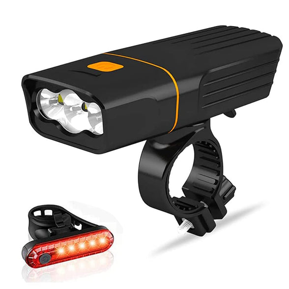 BIKUL USB Rechargeable Bike Light Front, Super Bright 3 Led 1200 Lumens, Waterproof Bicycle Headlight and Taillight, Cycling Safety Flashlightâ€¦