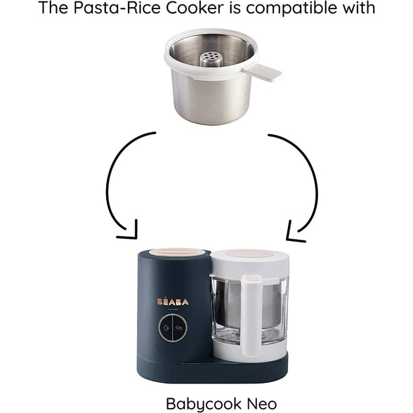 BEABA, Pasta-Rice Cooker, Cooking Basket/Bowl, Babycook Accessory, Babycook Neo Compatible, Capacity 750g, Easy to Clean, Inox