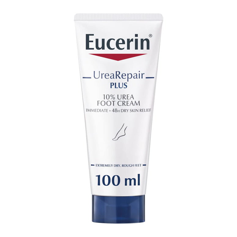 Eucerin UreaRepair Plus 10% Urea Foot Cream with Ceramide, Smoothes Callouses and Thickened Heels, Feet Care for Very Dry Skin, Suitable for Mature & Diabetic Skin, 100ml