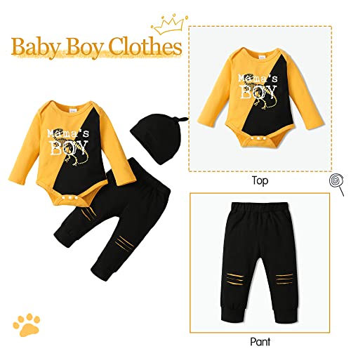 NZRVAWS Infant Baby Boy Clothes Newborn Boy Outfits Bodysuit Romper Tops+Pants Set Baby Boy's Clothing 0-3M