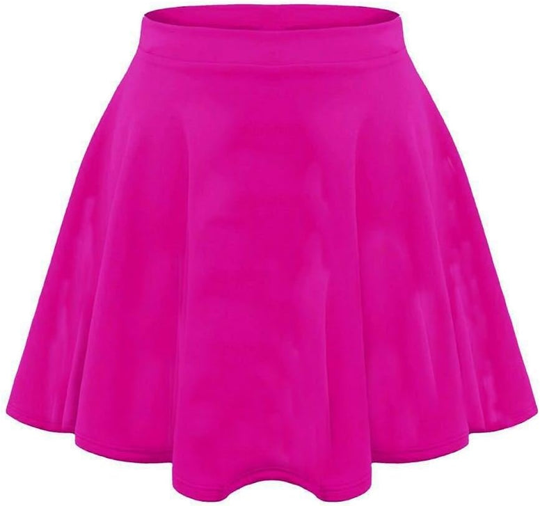 janisramone Kids Girls Children New Plain Flippy Flared High Waistband Stretch Short Mini Skater Skirts