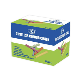Fis Dustless Color Chalks, Box Of 100 Pieces - FSCTCOL