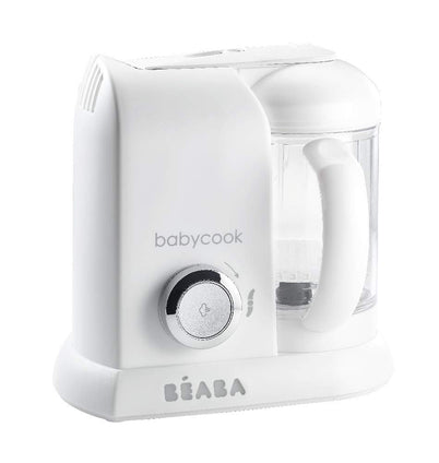BEABA - Babycook Solo - Baby Food Maker - 4 in 1 : Baby Food Processor, Blender and Cooker - Soft Steamer Cooking - Quick - Food diversification for your Baby - White/Silver