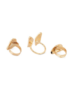 Zaveri Pearls Gold Tone Set Of 3 Contemporary Classy Finger Rings-Zpfk10574