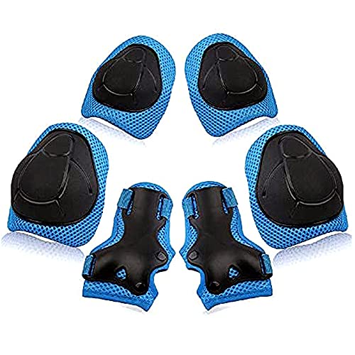 GREFLY Protective Gear Set Kids Knee Pads hat Elbow Pads With Wrist Guards Protective Gear Set for Scooter, Skateboard, Bicycle, Inline Skatings 7 In One,applicable to 2-7 years old, 15-35kg