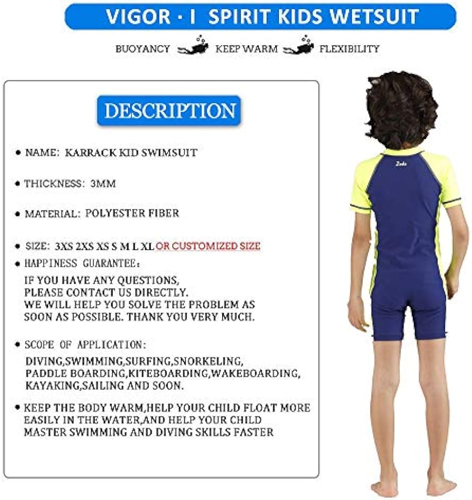 Karrack Girls and Boys One Piece Rash Guard Swimsuit Kid Water Sport Short Swimsuit UPF 50+ Sun Protection Bathing Suits