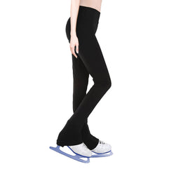 Girls' Dance Pants Black Figure Ice Skating Pants High Waist Soft Stretch Legging for Child Kids Practice Competition