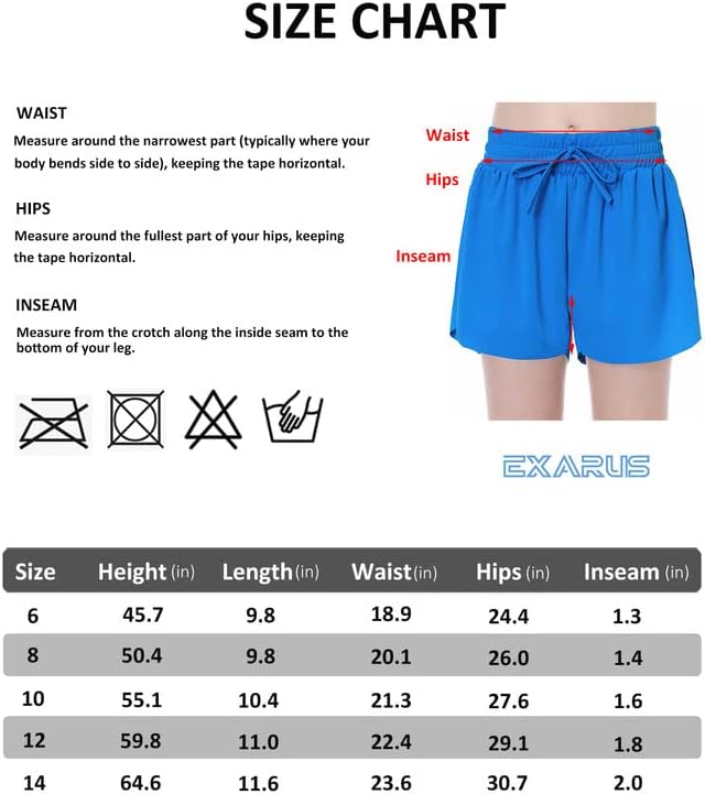 EXARUS Girls Flowy Butterfly Shorts Athletic 2 in 1 Running Skirt Shorts Cheer Tennis Dance Preppy Kids Clothes 6-14Y